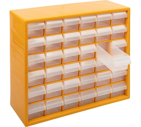 Органайзер пластиковый с выдвижными ячейками 36 шт. Gamma ОМ-036 39.5x13.5x32 см, желтый 505749