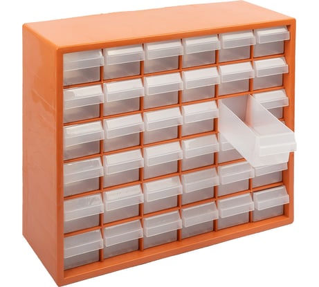Органайзер пластиковый с выдвижными ячейками 36 шт. Gamma ОМ-036 39.5x13.5x32 см, оранжевый 576272