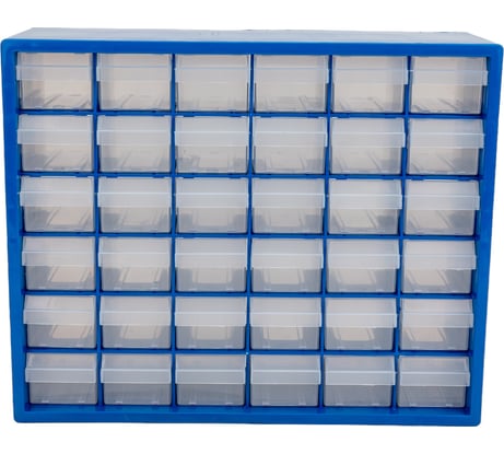 Органайзер пластиковый с выдвижными ячейками 36 шт. Gamma ОМ-036 39.5x13.5x32 см, синий 505750