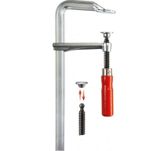 Цельнометаллическая струбцина BESSEY Gz30-10 300/100, 6 кн, деревянная ручка BE-GZ30-10 1