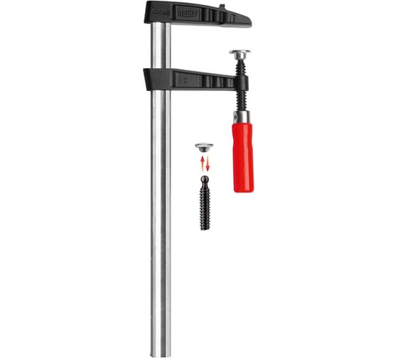 Чугунная струбцина BESSEY Tkpn50be 500/120, 6.5 кн, деревянная ручка, для высоких нагрузок BE-TKPN50BE 1
