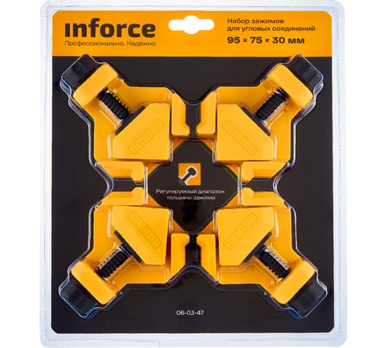 Набор зажимов для угловых соединений 4 шт Inforce 06-03-47