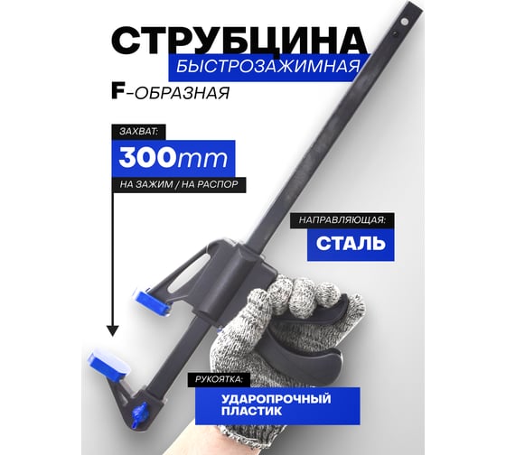 Струбцина быстрозажимная Forsage 12"(max захват-300мм) F-64291(49091)