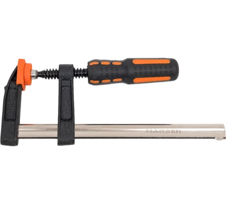Реечная струбцина HARDEN, усиленная, 2-х компонентная рукоятка, 50*150 мм 600301