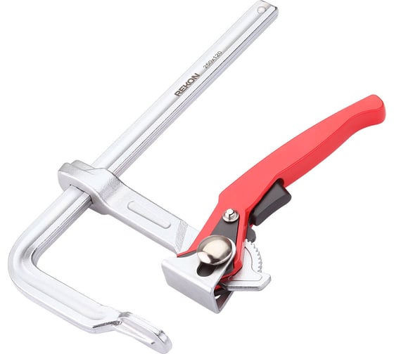 Цельнометаллическая струбцина REKON RF03-250-120 c храповиком 58115
