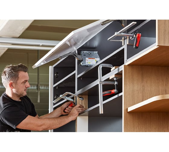 Цельностальная струбцина BESSEY с поворотной рукояткой, 5 кН, 600 x 120 мм BE-GZ60-12KG