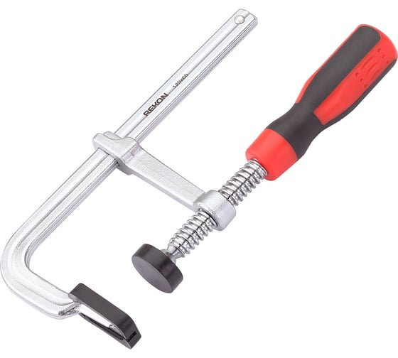 Цельнометаллическая струбцина с защитными колпачками REKON RF07-120-60 с эргономичной рукояткой из пластика 058201 1