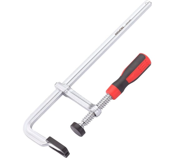 Цельнометаллическая струбцина с защитными колпачками REKON RF07-300-80 с эргономичной рукояткой из пластика 058208 1