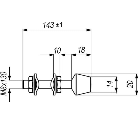 Нажимной упор KUKAMET с резиновым наконечником B911-3-C2