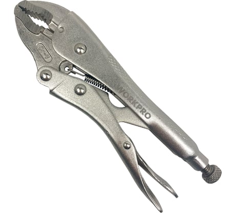Клещи зажимные WORKPRO с изогнутыми зажимами 180мм CR-V PRO WP231058