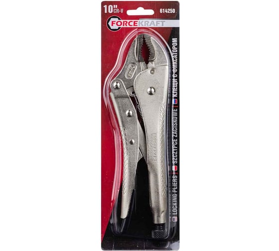 Гейферный зажим FORCEKRAFT овальные губки, Profi, 10"-250мм, в блистере 19965 FK-614250 1