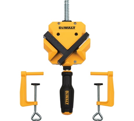 Угловая струбцина DEWALT большое усилие, 2 струбцины для крепления DWHT83853-0