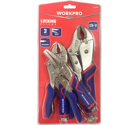 Клещи зажимные WORKPRO набор 3 предмета CR-V PRO WP201003
