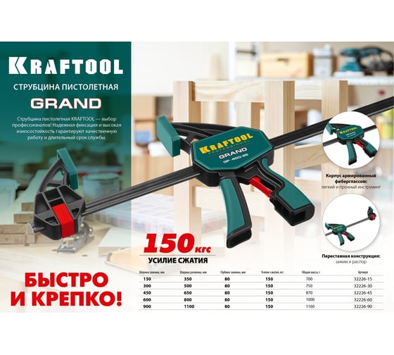 Пистолетная струбцина KRAFTOOL GP-900/85 32226-90