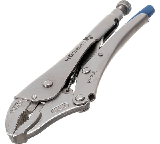 Зажимные клещи HOEGERT TECHNIK круглые губки, 250 мм HT1P380