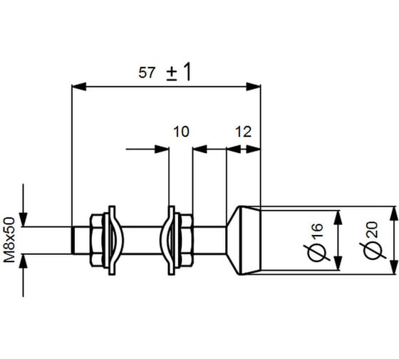 Упор нажимной KUKAMET с резиновым наконечником Арт. B916-3