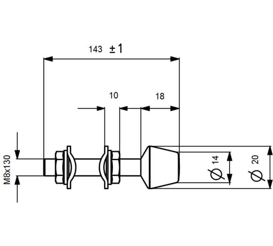 Упор нажимной с резиновым наконечником KUKAMET S911-3-C2