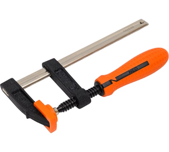Струбцина NEO Tools тип F, 50 x 150 двухкомпонентная рукоятка 45-450