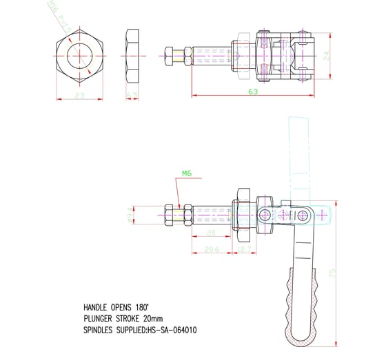 Зажим шатунного типа HS CLAMP HS-36202-M