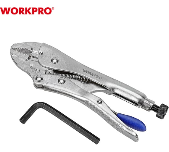 Клещи зажимные с изогнутыми губками Workpro PRO CR-V 130мм , WP231158