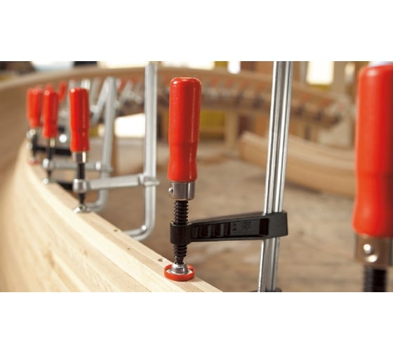 Струбцина из ковкого чугуна BESSEY 250/120, усилие 6 кН, с деревянной рукояткой BE-TG25