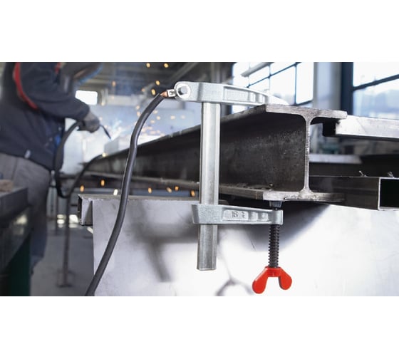 Струбцина BESSEY заземляющая для сварки, с барашковым винтом 150/60, ток до 600 A BE-TP-2F