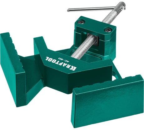 Угловая струбцина KRAFTOOL AC-80 алюминиевая, глубина зажима 70 мм 32202