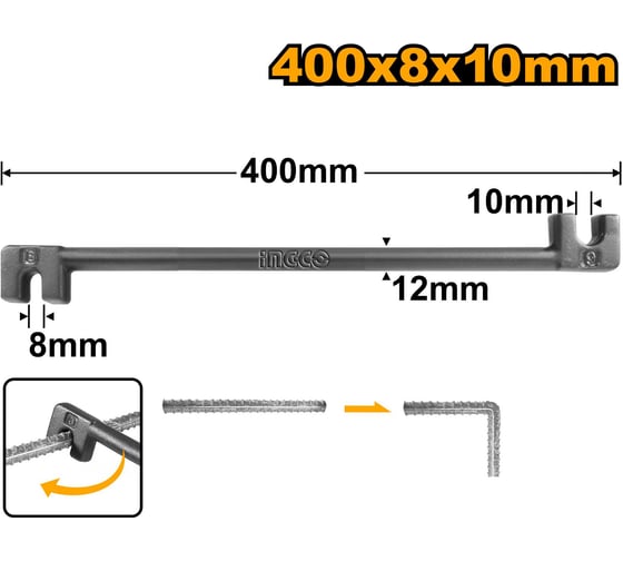 Струбцина для гибки арматуры INGCO 400 мм HBB08101