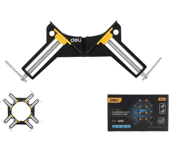 Струбцина угловая DELI (4шт) DL140124 245758