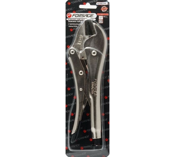 Гейферный зажим Forsage с "плоскими губками", тип USA 7"-175мм, в блистере F-614A175 17133 1