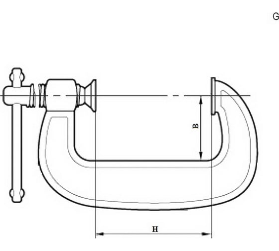 Зажимной инструмент RUICHI струбцина тип G, 185 мм 116384