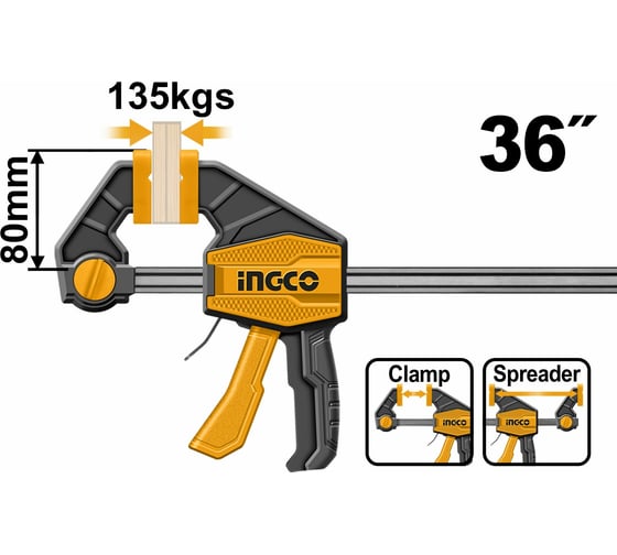 Быстрозажимная струбцина INGCO 80x900 мм HQBC36803