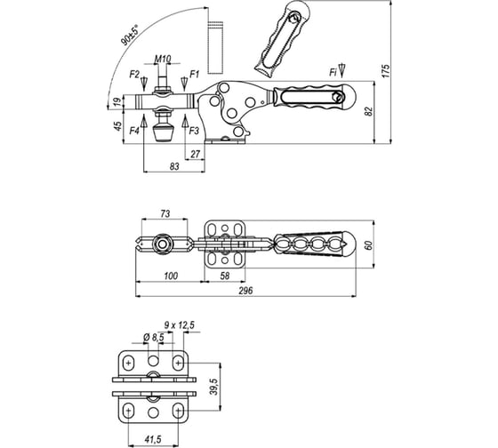 Прижим для станка KUKAMET усилие 94 кг Арт. 111-4