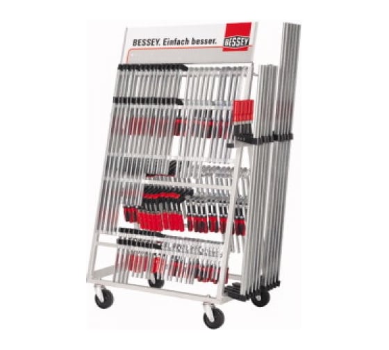 Мобильный стеллаж для струбцин с товаром BESSEY BE-ZW2-A99-2K