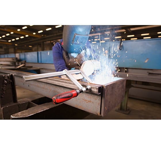 Струбцина BESSEY цельнометаллическая 800/120, 6 кН, 2К ручка BE-GZ80-2K