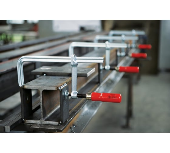 Струбцина BESSEY classiX цельнометаллическая 120/60, усилие 5 кН, c деревянной рукояткой BE-GS12