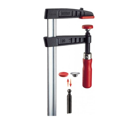 Струбцина BESSEY TG40B8 чугунная 400/80, 6 кН, деревянная ручка BE-TG40B8