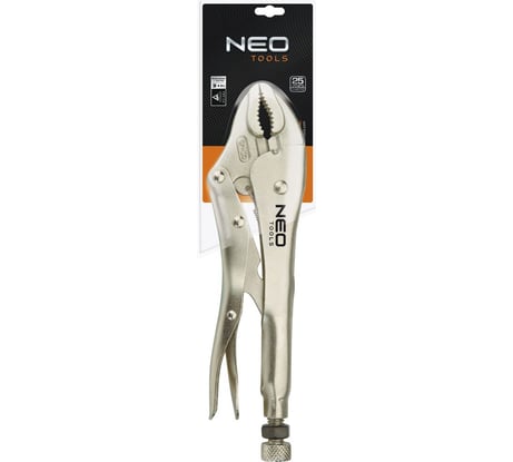 Зажимные клещи NEO Tools 250 мм закругленные губки 01-216