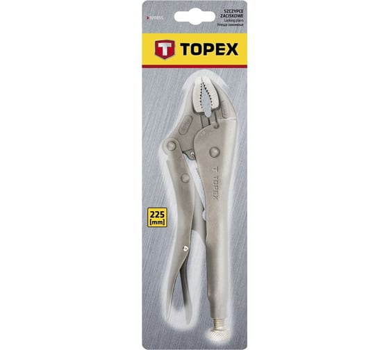 Зажимные клещи с закругленными губками TOPEX 225 мм 32D855