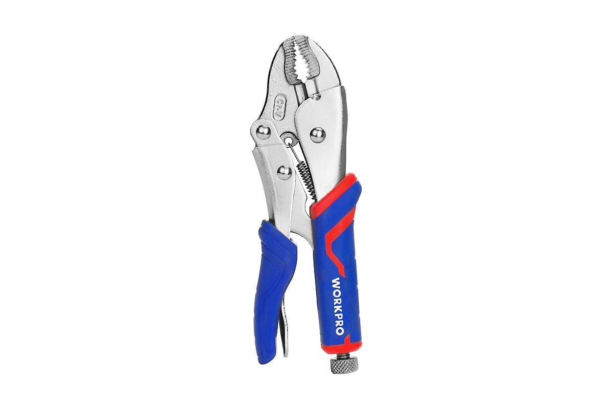 Зажимные клещи WORKPRO 180 мм, 7 дюймов, CR-V, с изогнутыми губками ...