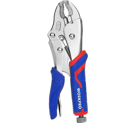 Зажимные клещи WORKPRO 180 мм, 7 дюймов, CR-V, с изогнутыми губками WP231073