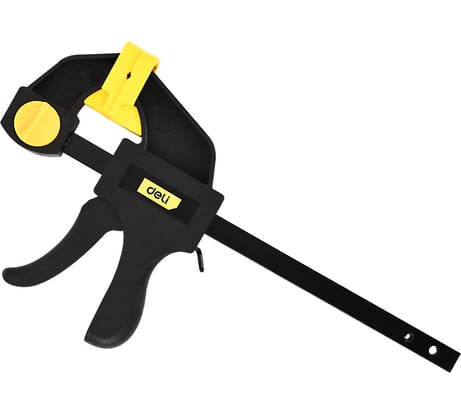 Быстрозажимная пистолетная струбцина DELI dl110106 150x70мм, стальная рама, пластиковые губки, макс.усилие до 750Н 112011