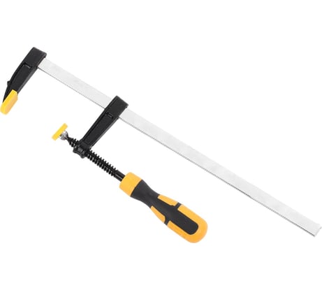 Столярная F-образная струбцина DELI dl110525 250x50 мм, максимальное усилие зажима 1000 Н, резьба 9,5 мм, штанга 3,5 мм 112037