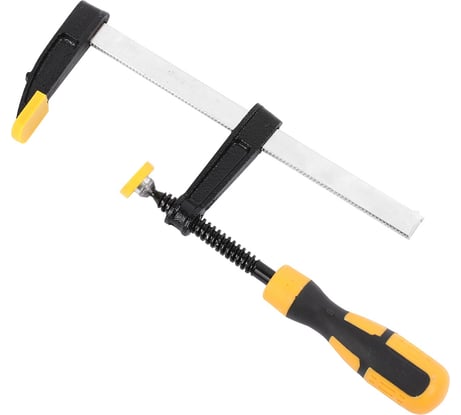 Столярная F-образная струбцина DELI dl110515 150x50 мм, максимальное усилие зажима 1000 Н, резьба 9,5 мм, штанга 3,5 мм 112036