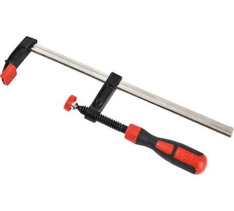 Столярная F-образная струбцина DELI dl110525z усиленная, 250x50 мм, максимальное усилие зажима 2000 Н, резьба 12 мм, штанга 5 мм 112048