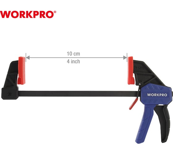 Быстросъемный мини зажим для штанги WORKPRO 100 мм, 2 шт. WP201016