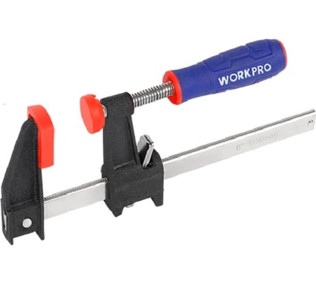 Быстрорегулируемая F-образная струбцина WORKPRO 600 мм WP232033