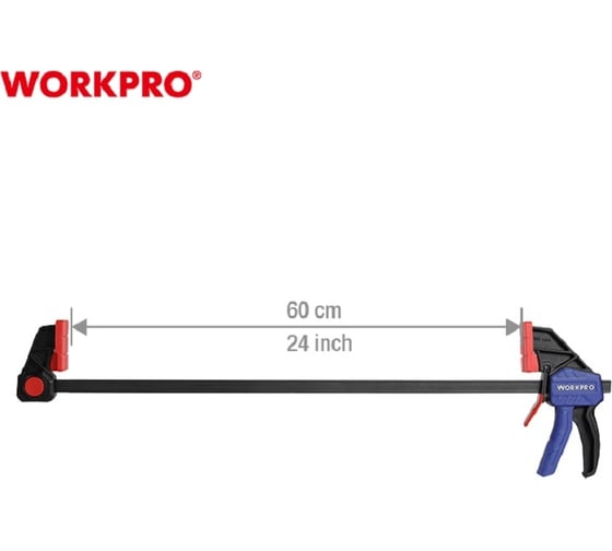 Быстрозажимная струбцина WORKPRO поворотная, 79x600мм WP232042
