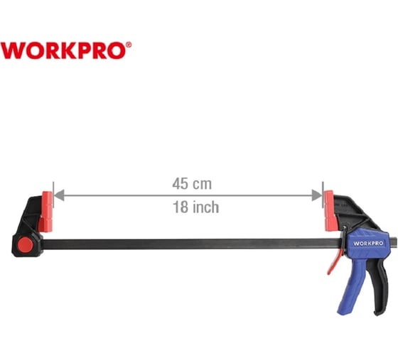 Быстрозажимная струбцина WORKPRO поворотная, 79x450мм WP232041