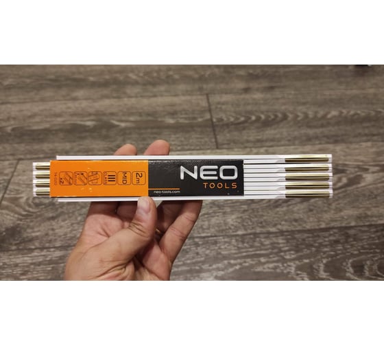 Метр, складной деревянный 2 м, бело- желтый NEO Tools 74-020 6